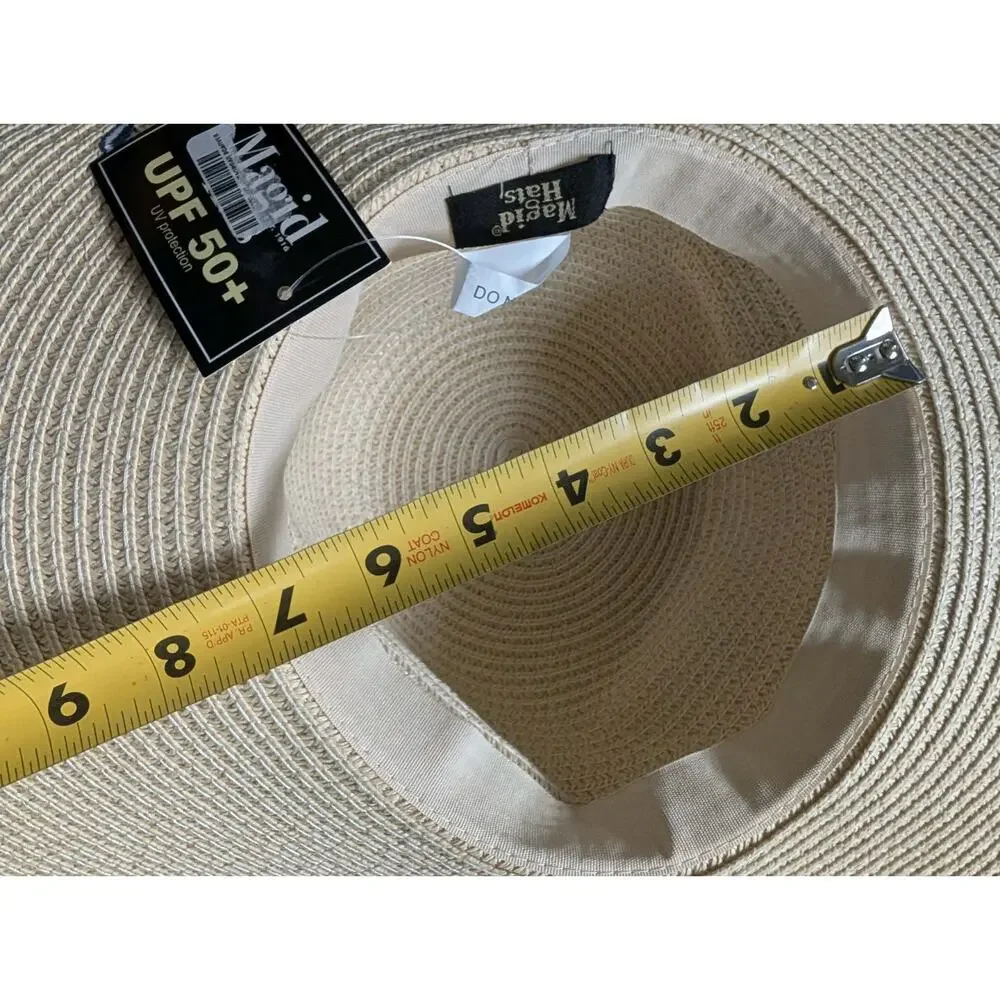 NEW! Sea Side Destin FL Floppy Sun Hat Natural One Size Embroidered UPF 50